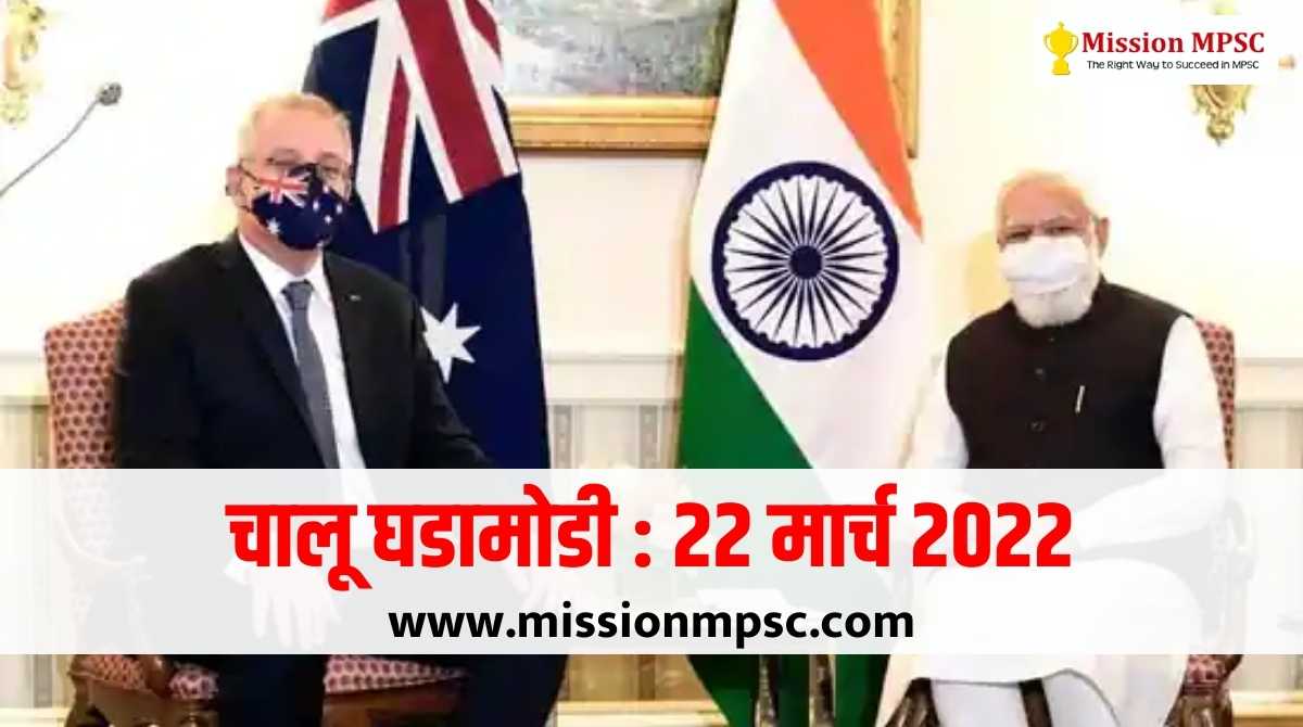 Current Affairs 22 march 2022